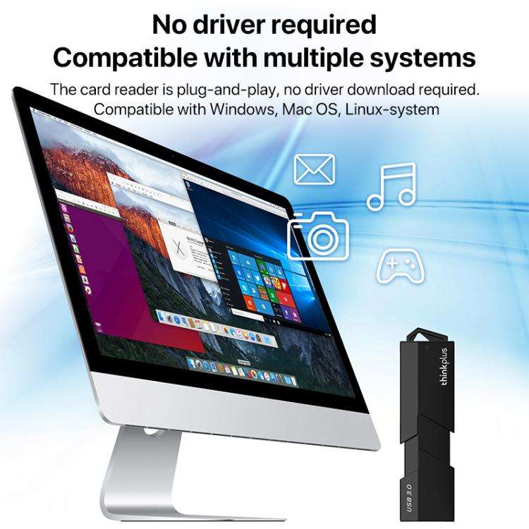 Lenovo D204 USB3.0 Two in One Card Reader