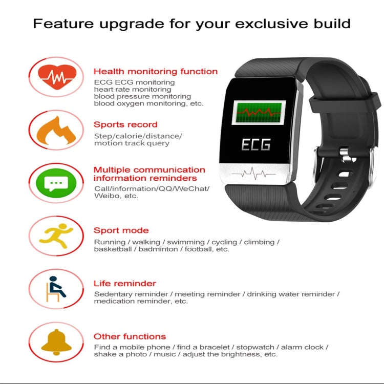 T1 1.14 inch Color Screen Smart Watch IP67 Waterproof,Support Call Reminder /Heart Rate Monitorin...