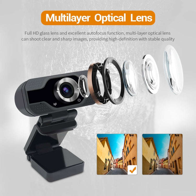 HD 1080P Webcam Built-in Microphone Smart Web Camera USB Streaming Beauty Live Camera for Compute...