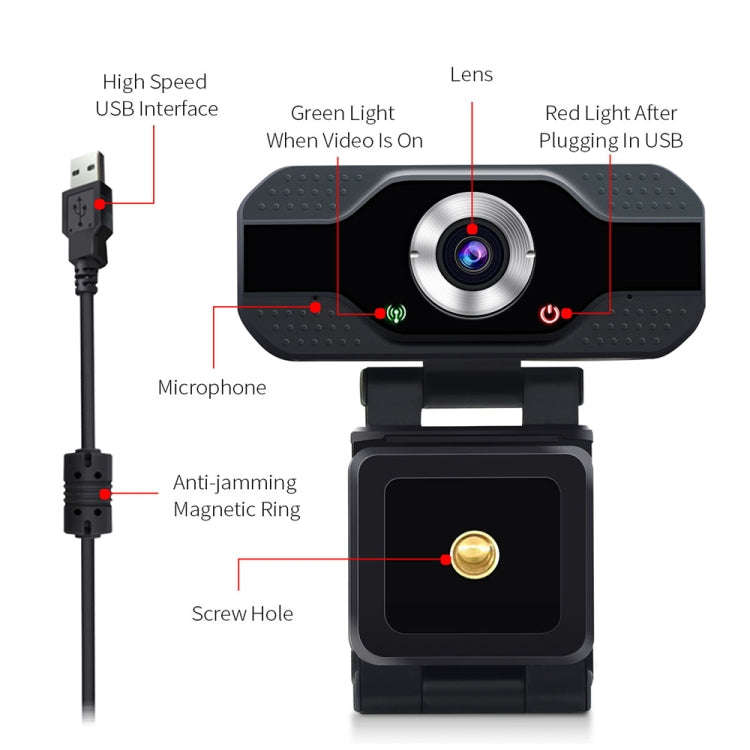 HD 1080P Webcam Built-in Microphone Smart Web Camera USB Streaming Beauty Live Camera for Compute...