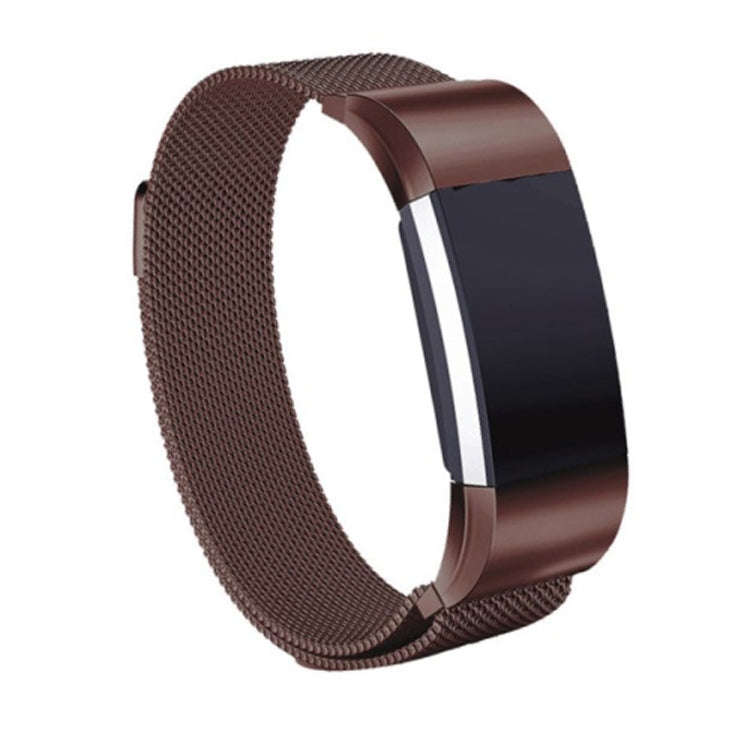 Stainless Steel Magnet Watch Band for FITBIT Charge 4 / 3, Large Size: 210x18mm(Coffee)