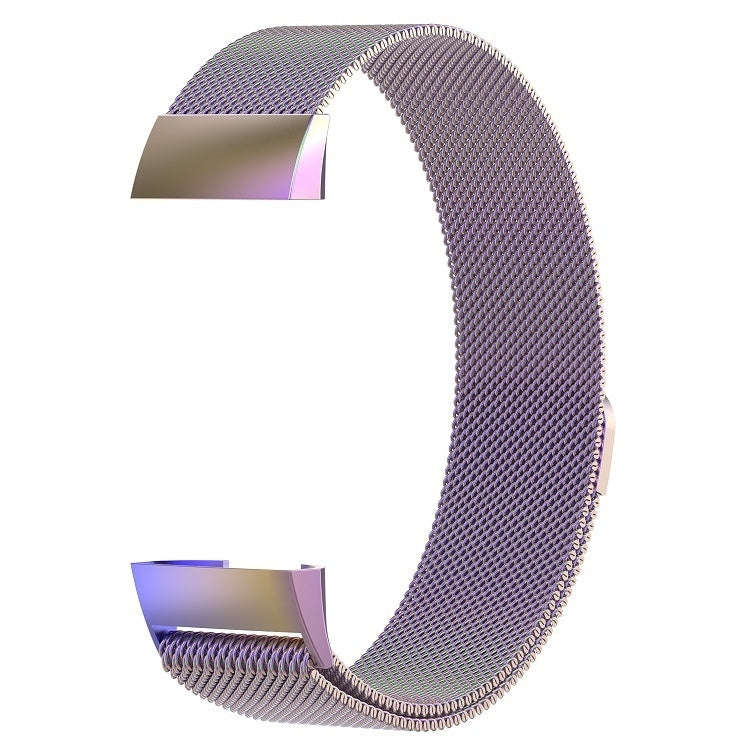 Stainless Steel Magnet Watch Band for FITBIT Charge 4 Large Size: 210x18mm(Colorful Light)