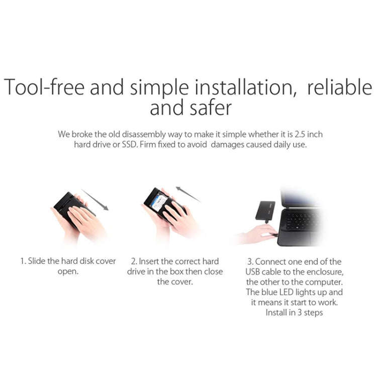 ORICO 2588US3-V1 2.5 inch USB3.0 Hard Drive Enclosure(Black)
