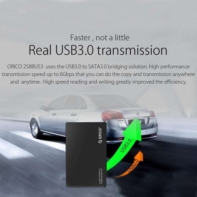 ORICO 2588US3-V1 2.5 inch USB3.0 Hard Drive Enclosure(Black)