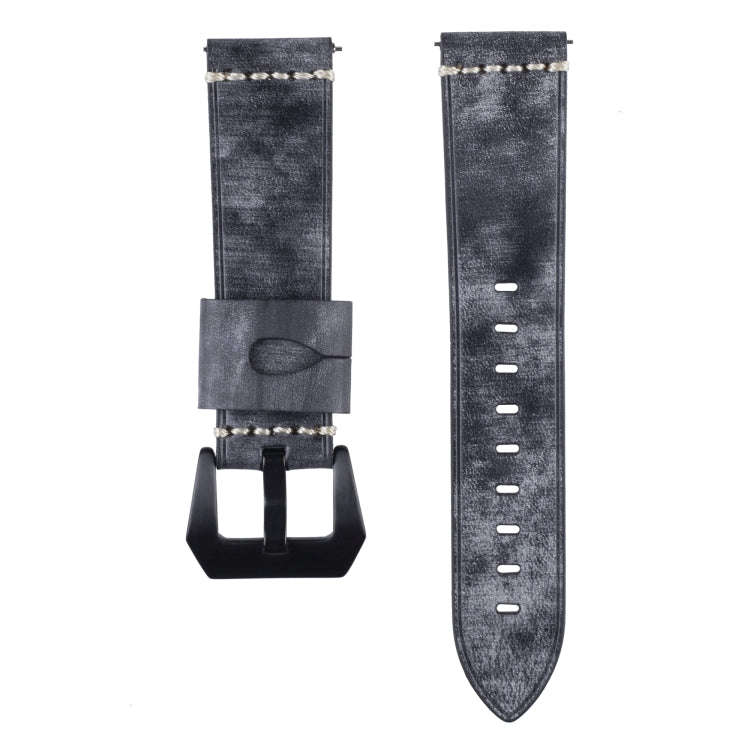 22mm Leather Watch Band For Huawei Watch GT2e / GT2 46mm(Black)