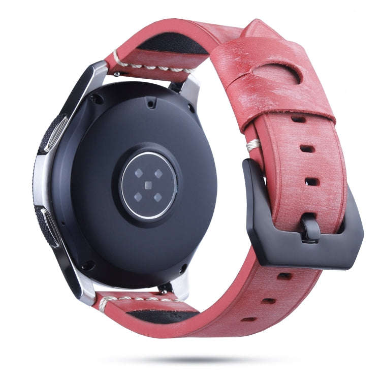 22mm Leather Watch Band For Huawei Watch GT2e / GT2 46mm(Red)