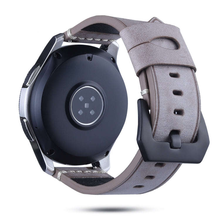 22mm Leather Watch Band For Huawei Watch GT2e / GT2 46mm(Coffee)