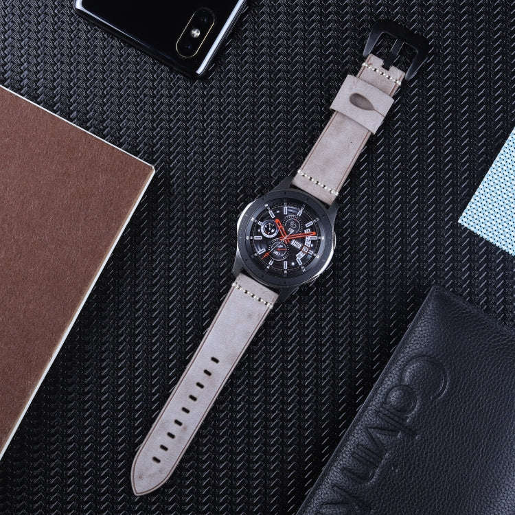 22mm Leather Watch Band For Huawei Watch GT2e / GT2 46mm(Coffee)