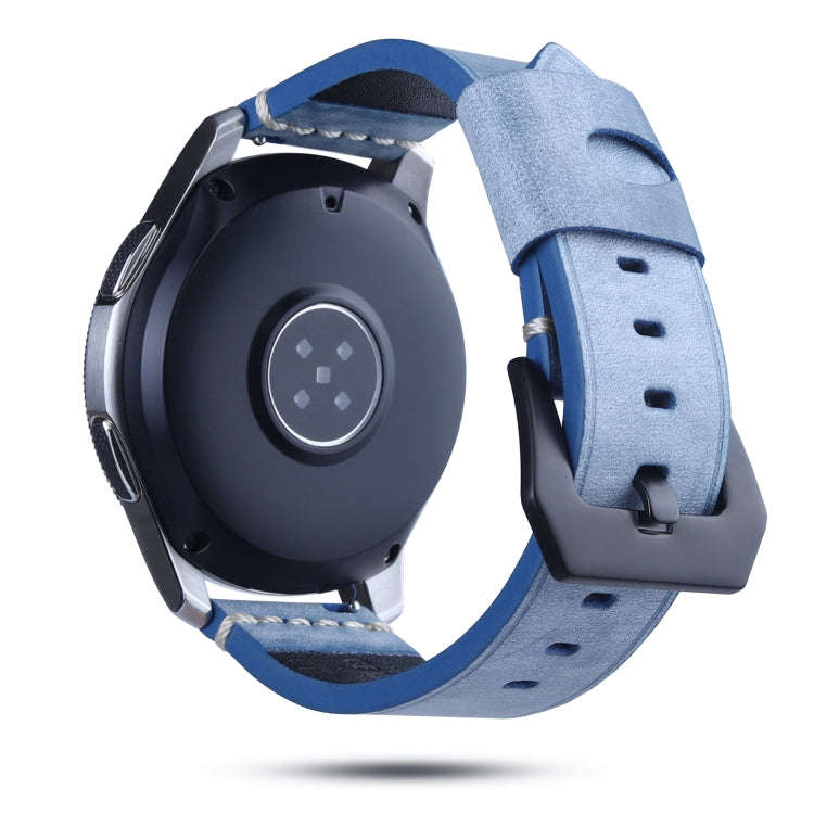 22mm Leather Watch Band For Huawei Watch GT2e / GT2 46mm(Navy)