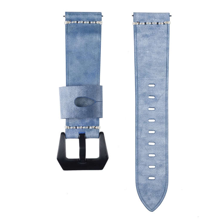 22mm Leather Watch Band For Huawei Watch GT2e / GT2 46mm(Navy)