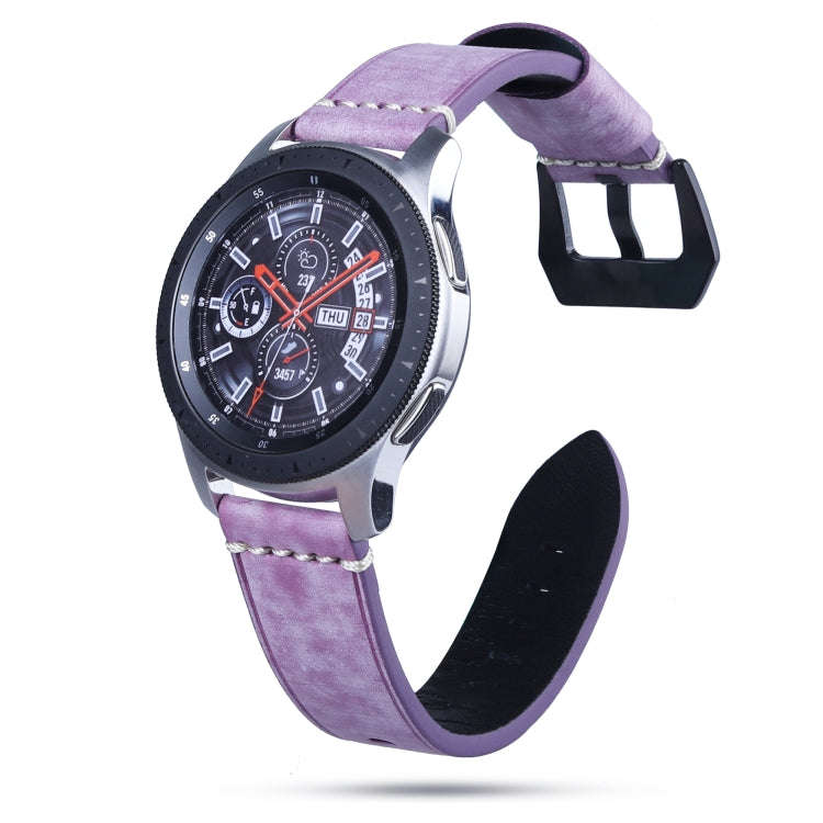 22mm Leather Watch Band For Huawei Watch GT2e / GT2 46mm(Purple)