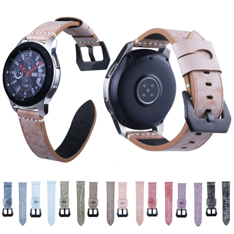 22mm Leather Watch Band For Huawei Watch GT2e / GT2 46mm(Navy)