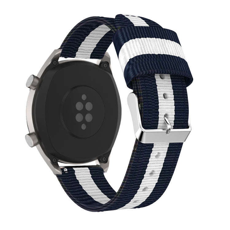 22mm For Huawei Watch GT2e GT2 46mm Nylon single ring strap(Navy White)