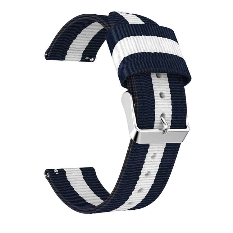 22mm For Huawei Watch GT2e GT2 46mm Nylon single ring strap(Navy White)
