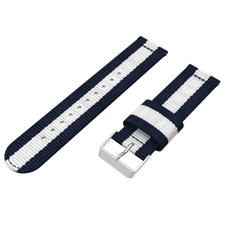 22mm For Huawei Watch GT2e GT2 46mm Nylon single ring strap(Navy White)