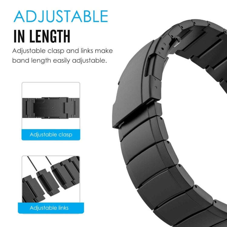For Huawei Watch GT2e GT2 46mm 22mm Turtle Back Buckle Stainless Steel Watch Band(Black)