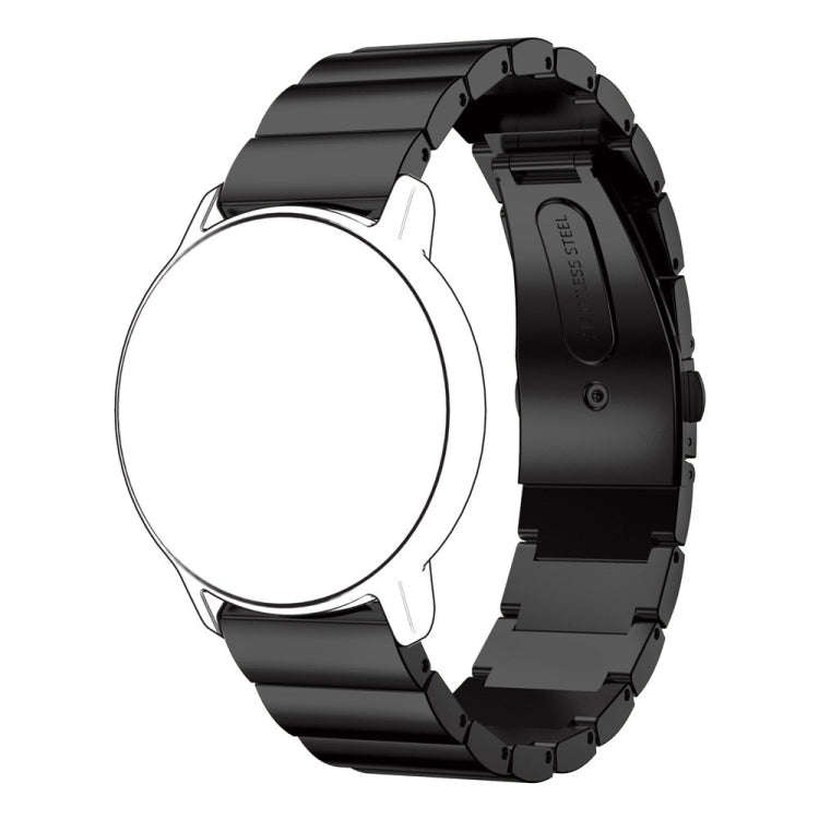 22mm For Huawei Watch GT2e GT2 46mm A Flat Buckle Stainless Steel Watch Band (Black)