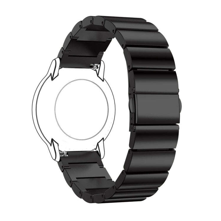 22mm For Huawei Watch GT2e GT2 46mm A Flat Buckle Stainless Steel Watch Band (Black)