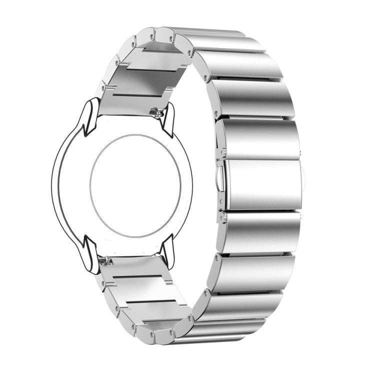 22mm For Huawei Watch GT2e GT2 46mm A Flat Buckle Stainless Steel Watch Band (Silver)
