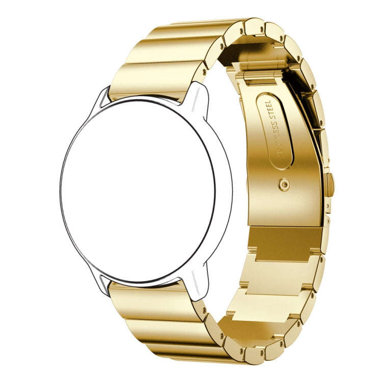 22mm For Huawei Watch GT2e GT2 46mm A Flat Buckle Stainless Steel Watch Band (Golden)