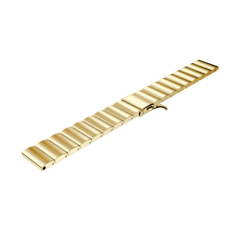 22mm For Huawei Watch GT2e GT2 46mm A Flat Buckle Stainless Steel Watch Band (Golden)