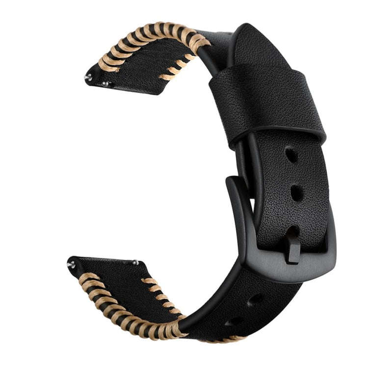 22mm For Huawei Watch GT2e GT2 46mm Leather Watch Band(Black)