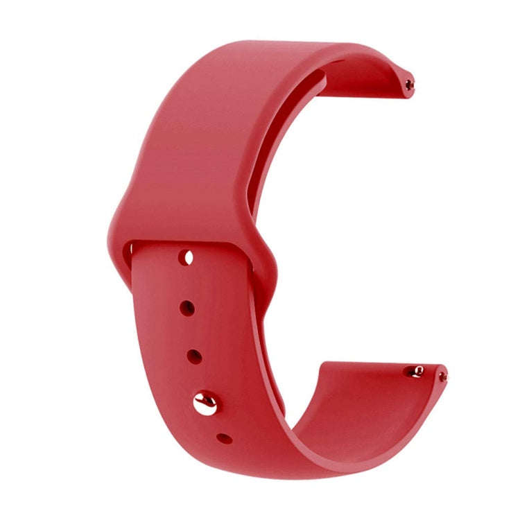 22mm For Huawei Watch GT2e GT2 46mm Monochrome Silicone Reverse Buckle Strap(Red)
