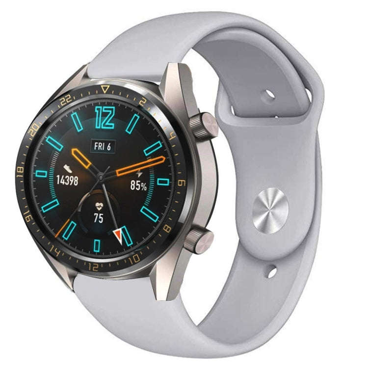 22mm For Huawei Watch GT2e GT2 46mm Monochrome Silicone Reverse Buckle Strap(Gray)