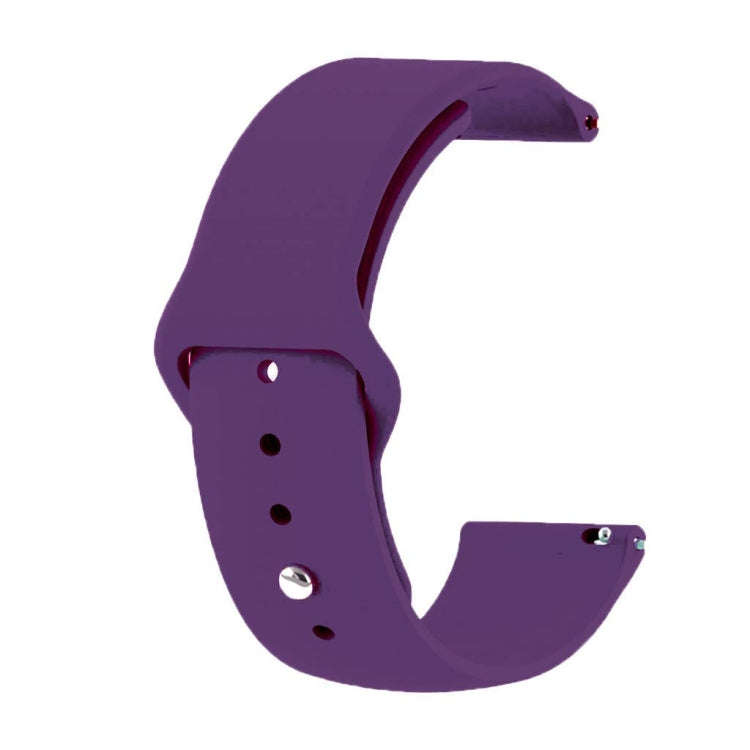 22mm For Huawei Watch GT2e GT2 46mm Monochrome Silicone Reverse Buckle Strap(Purple)