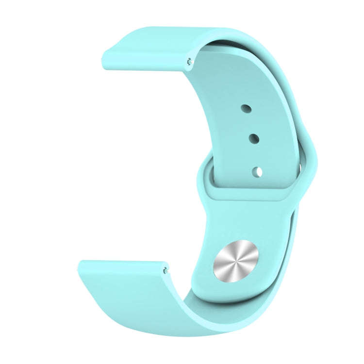 22mm For Huawei Watch GT2e GT2 46mm Monochrome Silicone Reverse Buckle Strap(Mint Green)