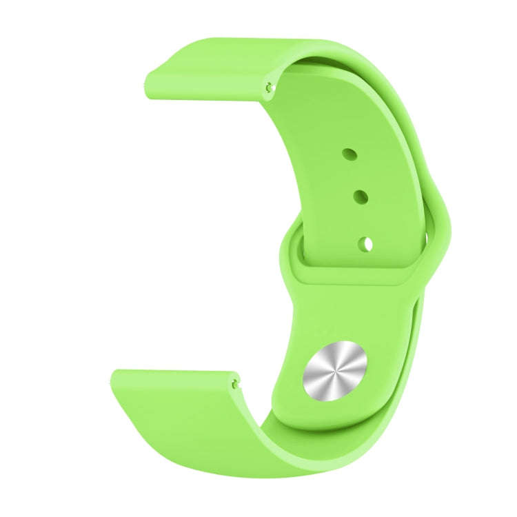 22mm For Huawei Watch GT2e GT2 46mm Monochrome Silicone Reverse Buckle Strap(Grass green)