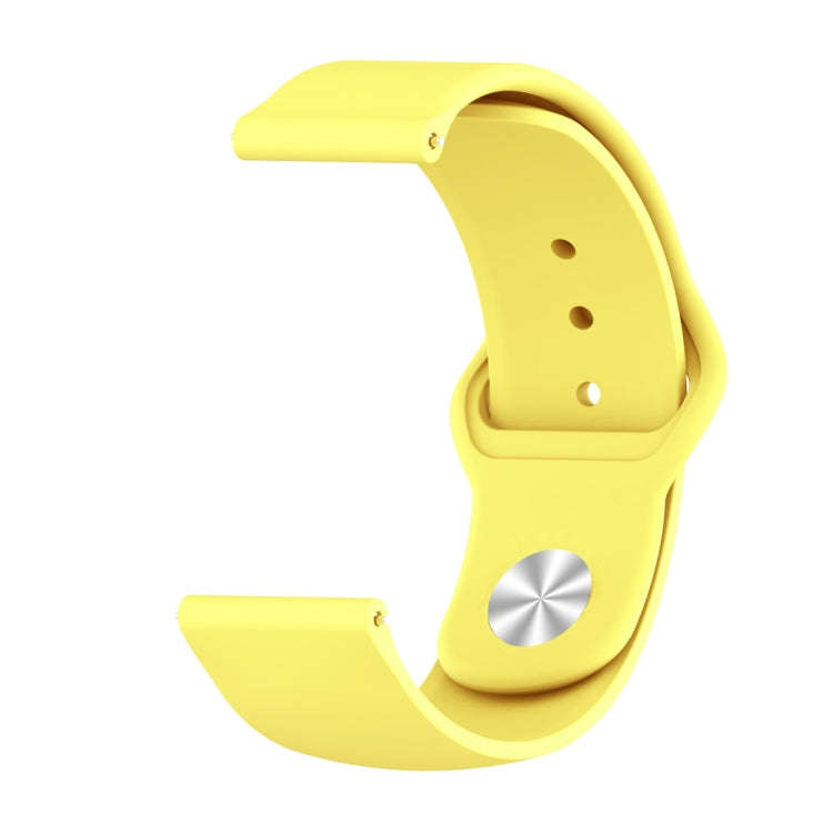22mm For Huawei Watch GT2e GT2 46mm Monochrome Silicone Reverse Buckle Strap(Yellow)