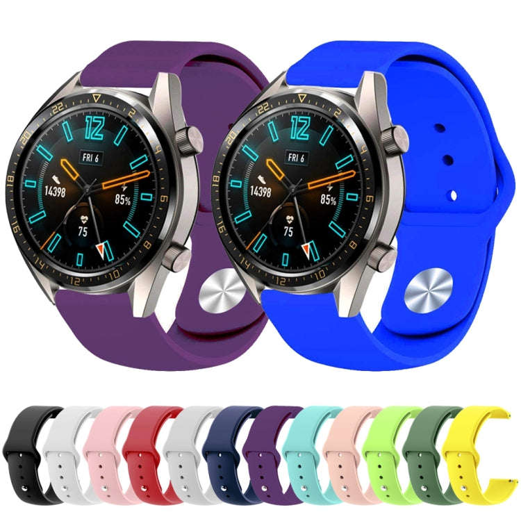 22mm For Huawei Watch GT2e GT2 46mm Monochrome Silicone Reverse Buckle Strap(Army Green)