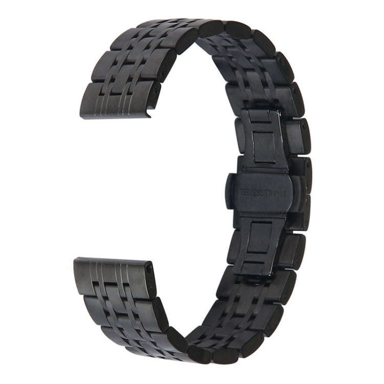22mm For Huawei Watch GT2e GT2 46mm Seven Stainless Steel Watch Band(Black)
