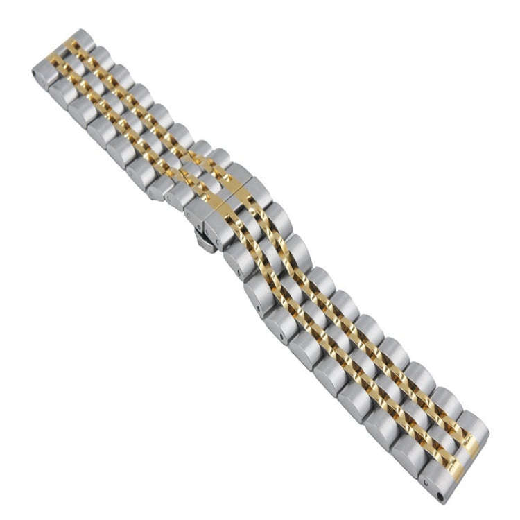 22mm For Huawei Watch GT2e GT2 46mm Seven Stainless Steel Watch Band(Gold between silver)