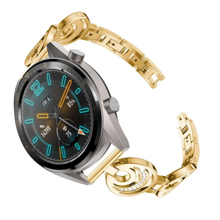 22mm For Huawei Watch GT2e GT2 46mm Sun Moon Star Aluminum Alloy Watch Band(Golden)