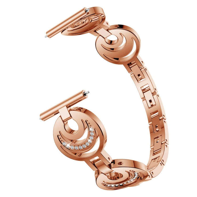 22mm For Huawei Watch GT2e GT2 46mm Sun Moon Star Aluminum Alloy Watch Band(Rose Gold)