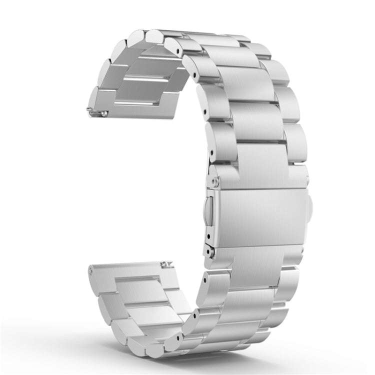 22mm For Huawei Watch GT2e GT2 46mm Three Flat Buckle Stainless Steel Watch Band(Silver)