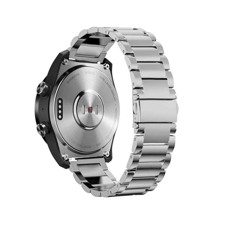 22mm For Huawei Watch GT2e GT2 46mm Three Flat Buckle Stainless Steel Watch Band(Silver)