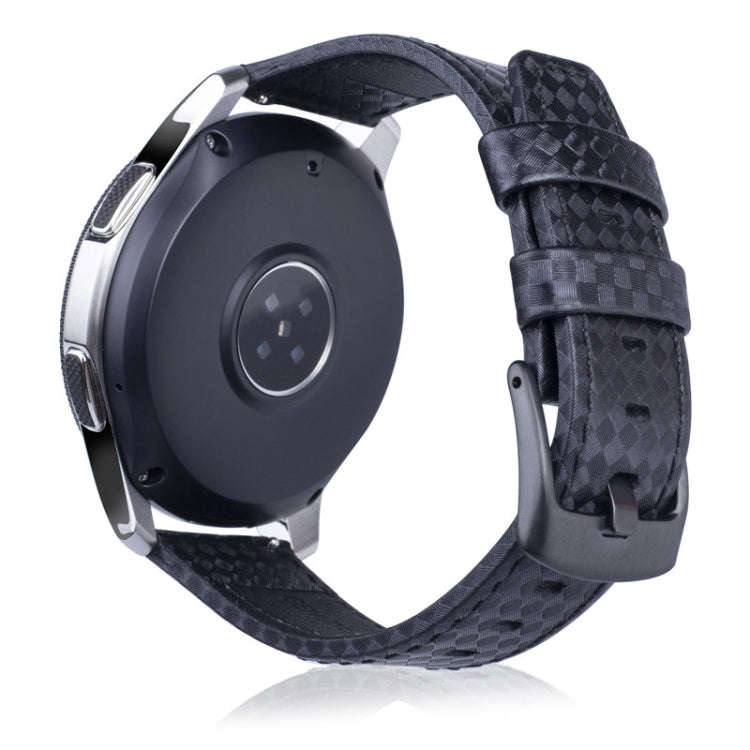 22mm For Huawei Watch GT2e GT2 46mm Carbon fiber Leather Watch Band(Black)