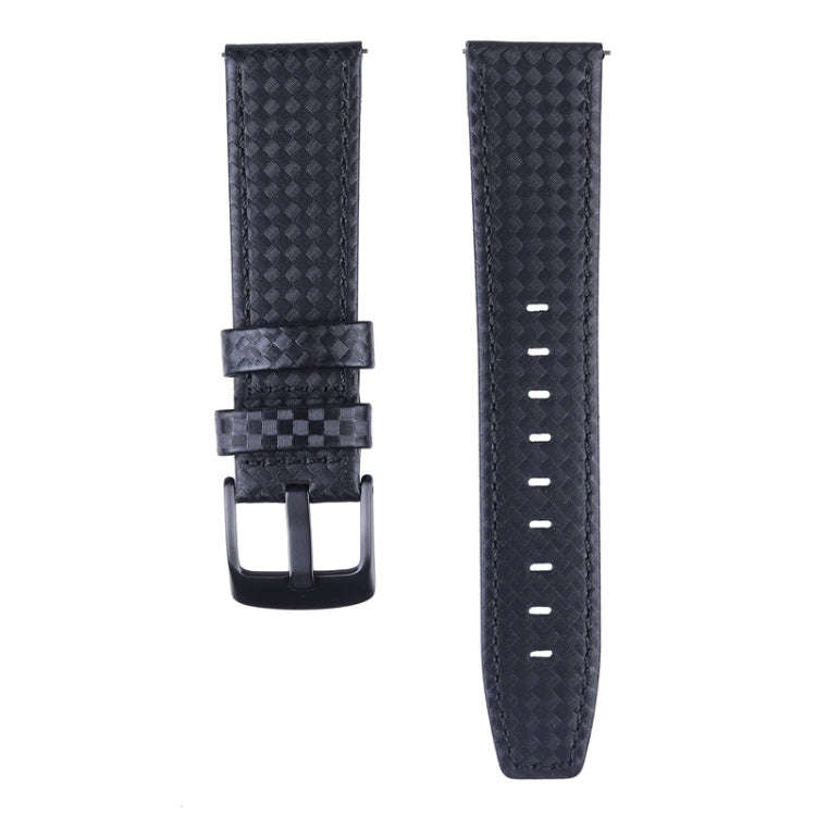 22mm For Huawei Watch GT2e GT2 46mm Carbon fiber Leather Watch Band(Black)