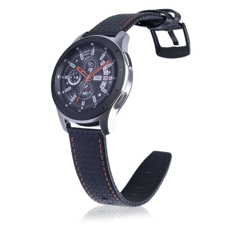 22mm For Huawei Watch GT2e GT2 46mm Carbon fiber Leather Watch Band(Orange)