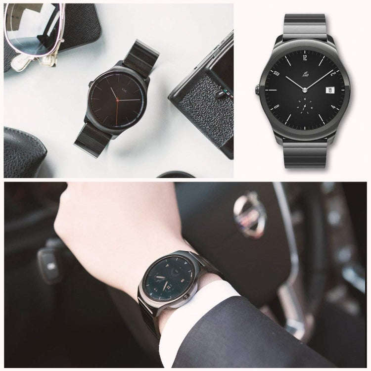 22mm For Huawei Watch GT2e / GT2 46mm A Butterfly Clasp Stainless Steel Watch Band (Black)