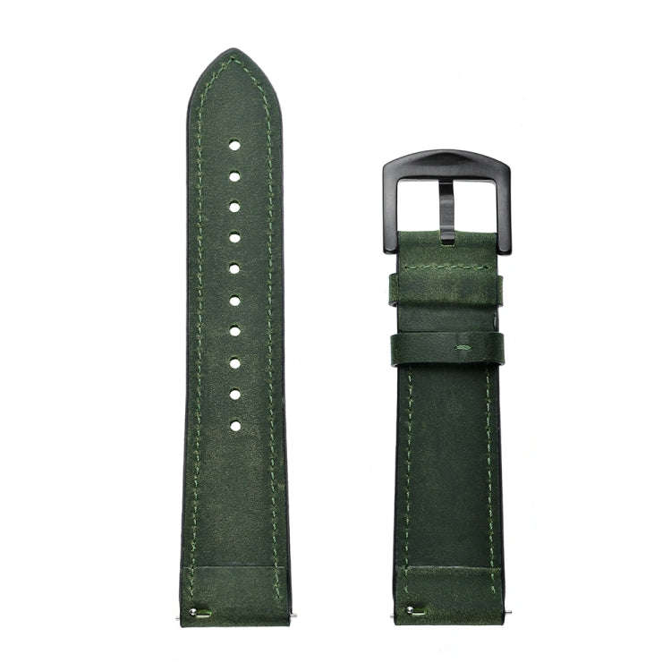 22mm For Huawei Watch GT2e / GT2 46mm Plum Blossom Hole Leather Watch Band(Green)