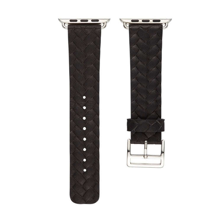 For Apple Watch Series 9&8&7 41mm / SE 3&SE 2&6&SE&5&4 40mm / 3&2&1 38mm Braided Strap(Black)