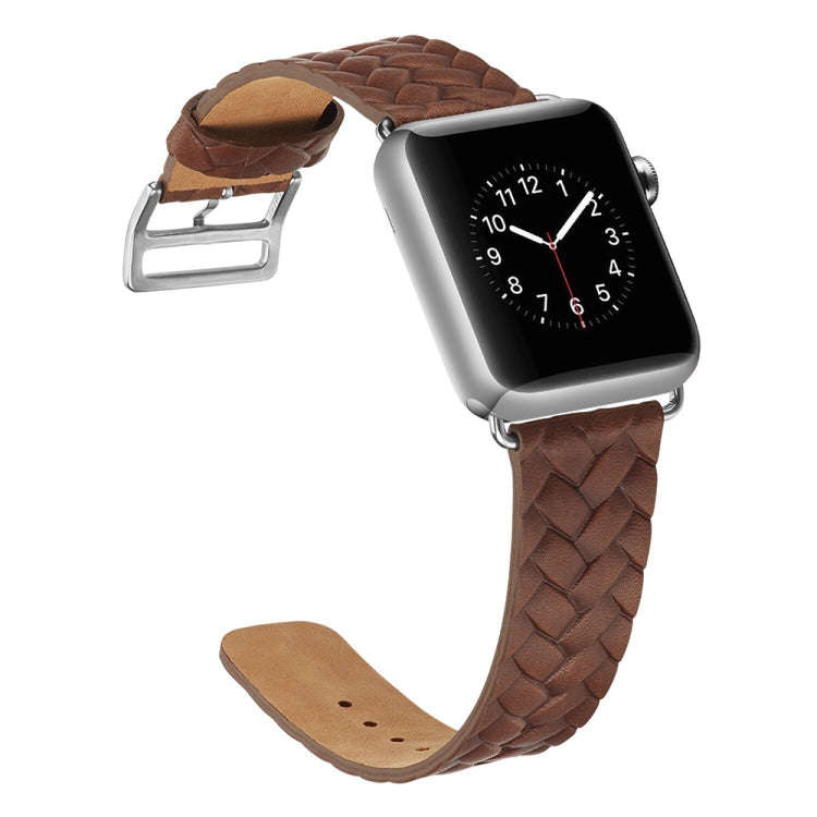 For Apple Watch Series 9&8&7 41mm / SE 3&SE 2&6&SE&5&4 40mm / 3&2&1 38mm Braided Strap(Brown)