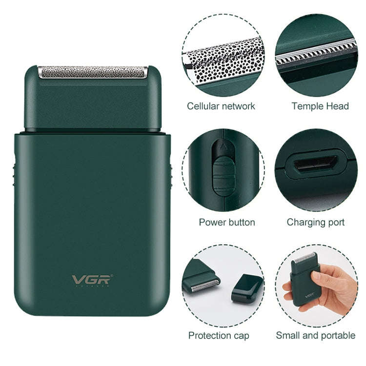 VGR V-390 5W USB Portable Reciprocating Electric Shaver (Black)