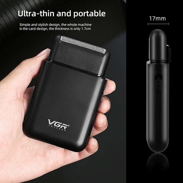 VGR V-390 5W USB Portable Reciprocating Electric Shaver (Black)