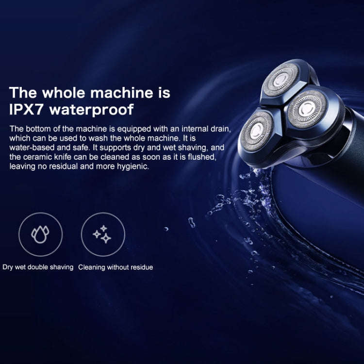 Original Xiaomi Mijia S700 Electric Shaver Rechargeable IPX7 Waterproof Wet Dry Beard Trimmer (Bl...
