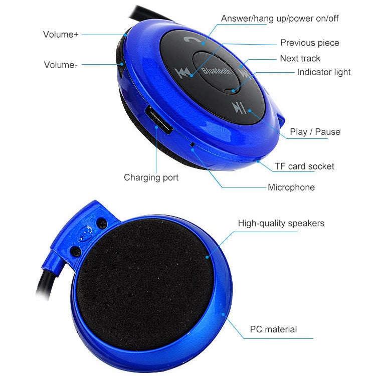 mini-503 MP3 Player Bluetooth Earphone, Support FM Radio & 32GB TF Card